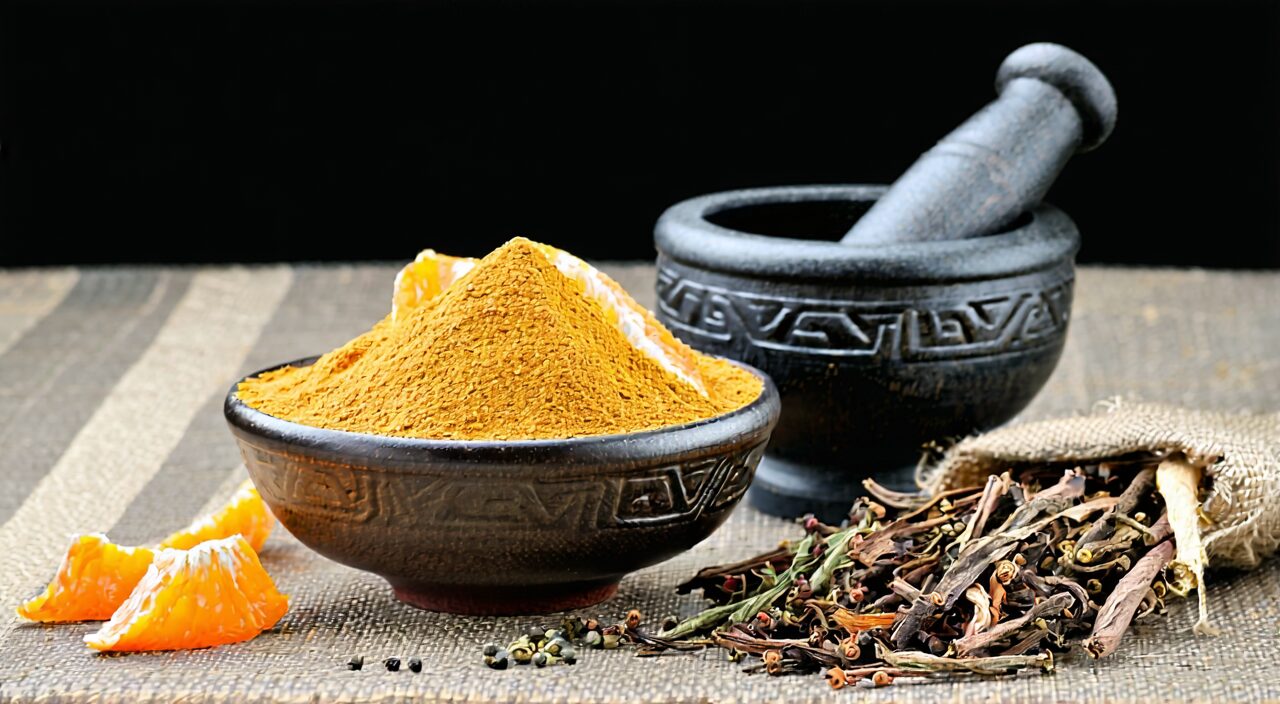 传统化痰祛湿中药材如陈皮、茯苓,展现中草药调理方向