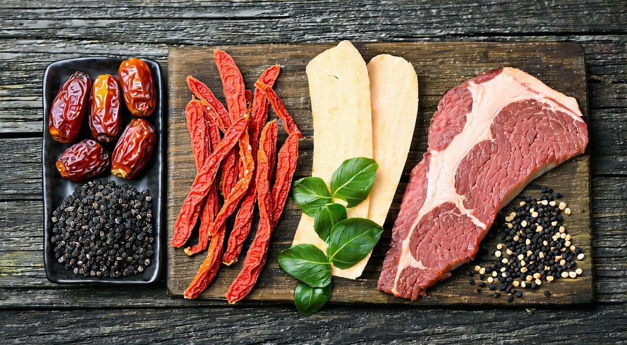 补气养血的传统食材:红枣、枸杞、黑芝麻、山药、瘦肉