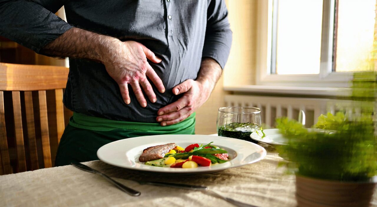 Abdominal bloating and discomfort after overeating