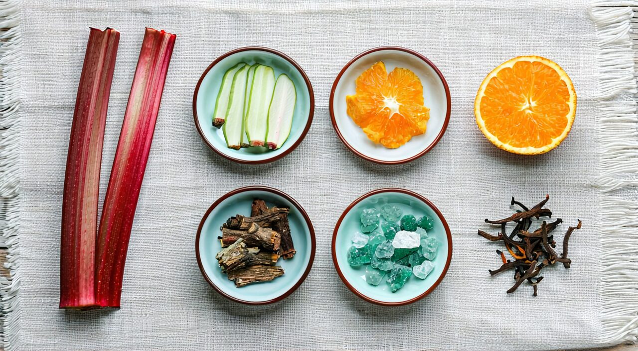 Physical arrangement of the four herbs in Da Cheng Qi Tang