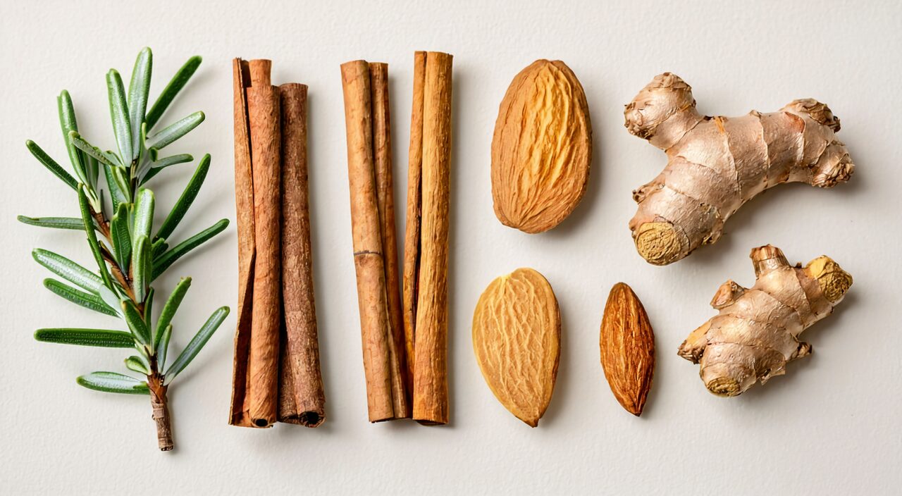 Main medicinal ingredients of Da Qing Long Tang, including Mahuang, Guizhi, Shigao, Xingren, Gancao, Shengjiang, and Dazao