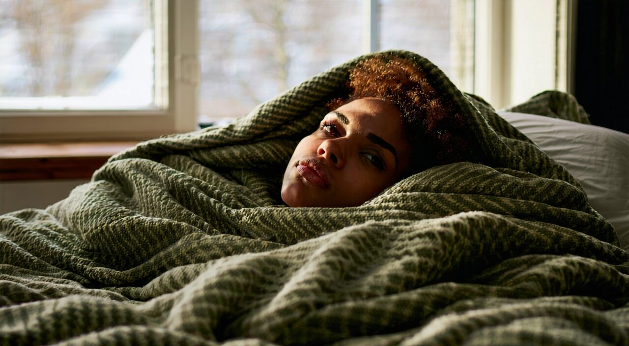 A patient experiencing aversion to cold, absence of sweating, and irritability due to external cold with internal heat, resting in bed