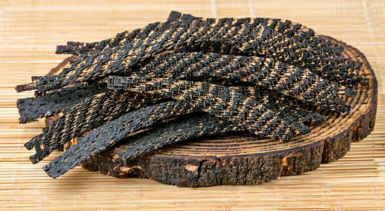Close-up appearance of dried fermented soybeans