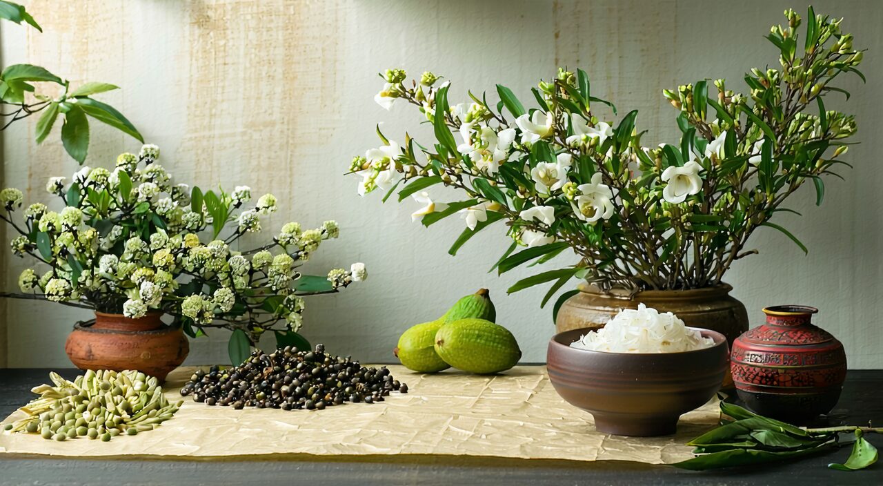 Illustration of Dan Dou Chi combined with gardenia and other herbs