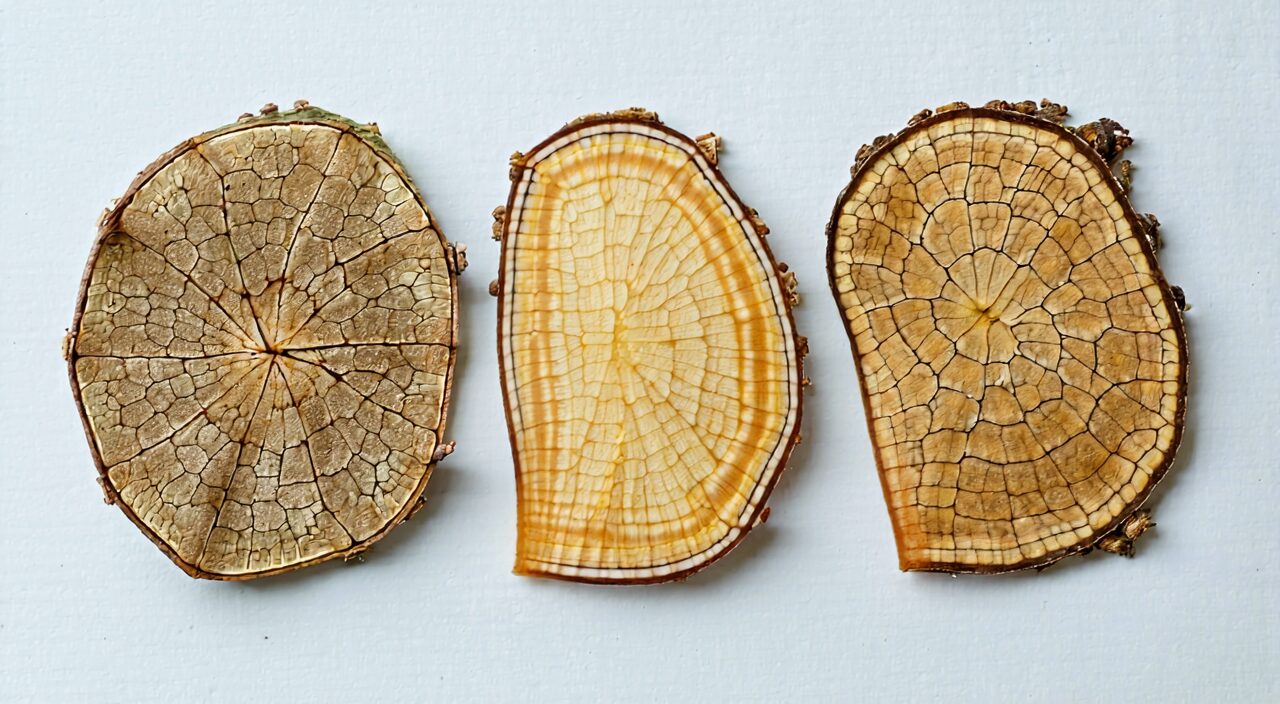 Comparison of three herbal slices: Dang Gui slice, Chuanxiong slice, and Baishao slice