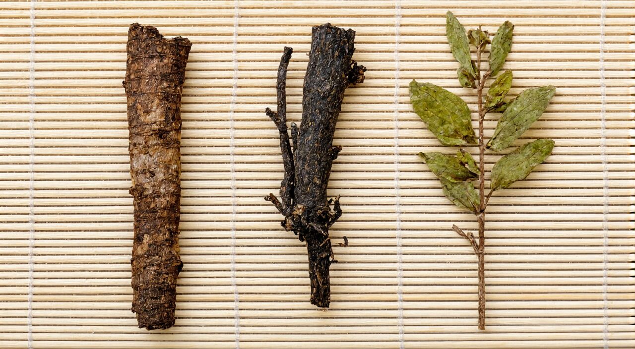 防风、羌活、荆芥的药材饮片外观对比