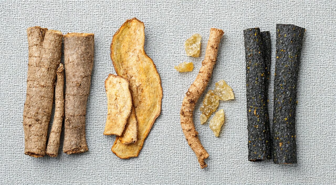 Four herbs of Gegen Qinlian Decoction: Pueraria, Scutellaria, Coptis, and prepared licorice
