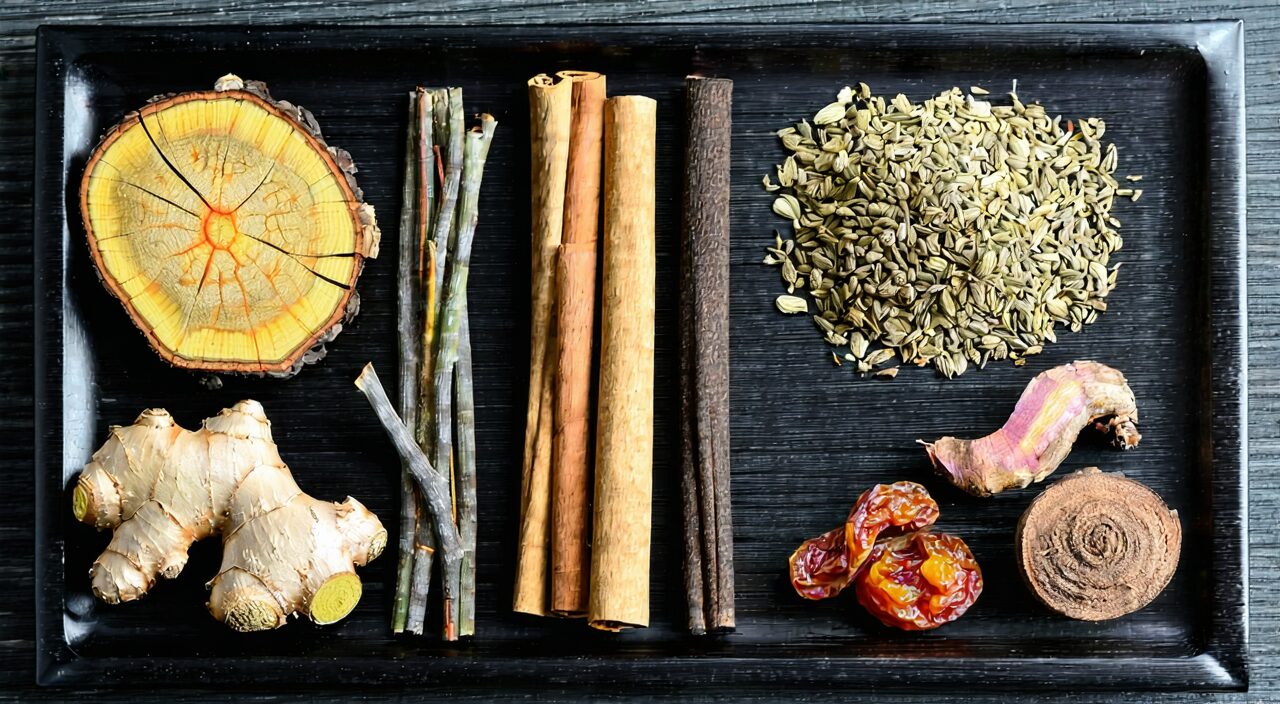 Seven traditional Chinese herbs in Gegen Tang