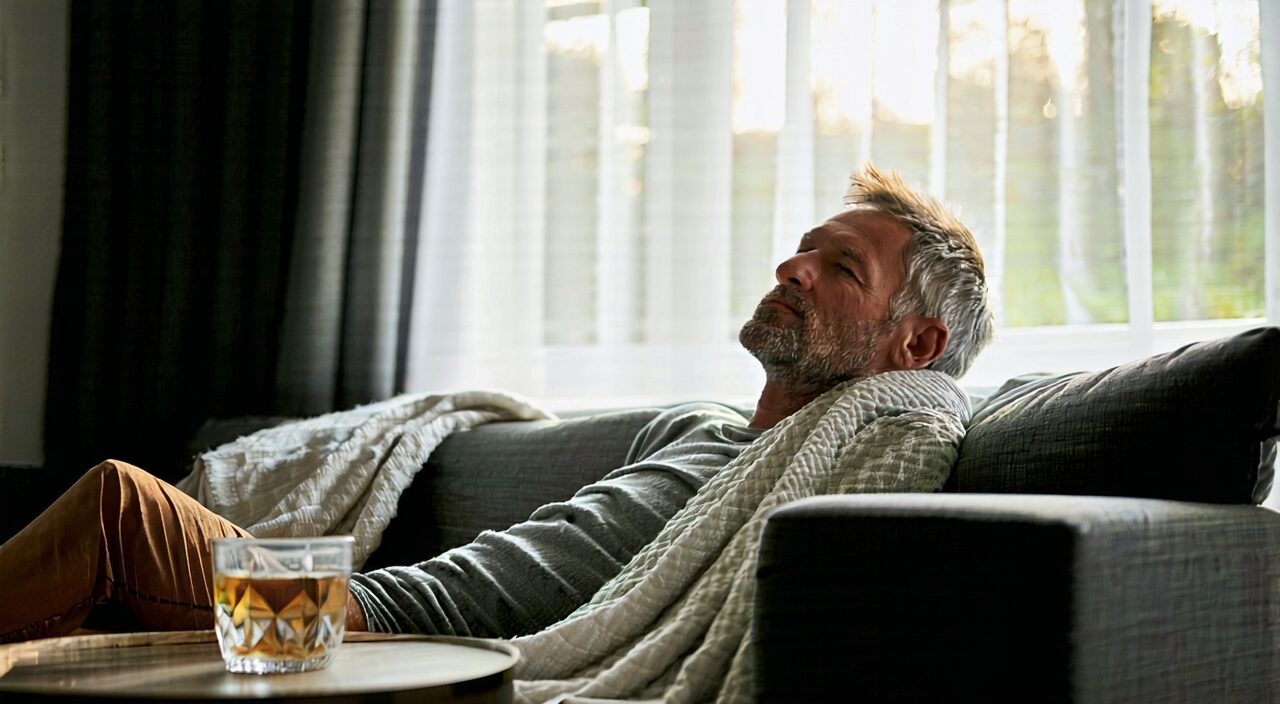 A man in a mild wind-cold exterior deficiency state