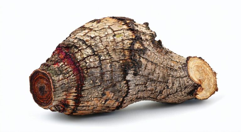 Appearance of a whole root tuber of the Chinese medicinal herb Polygonum multiflorum (He Shou Wu)