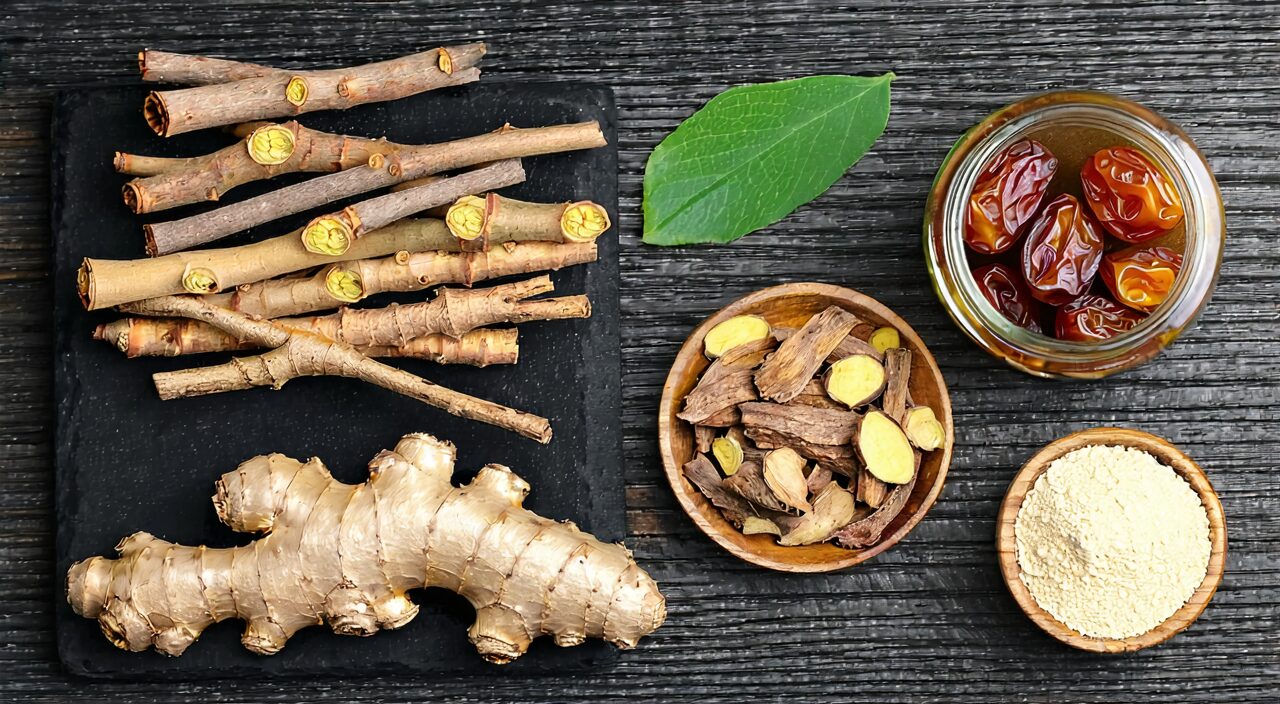 Display of herbal ingredients in Huangqi Jianzhong Tang