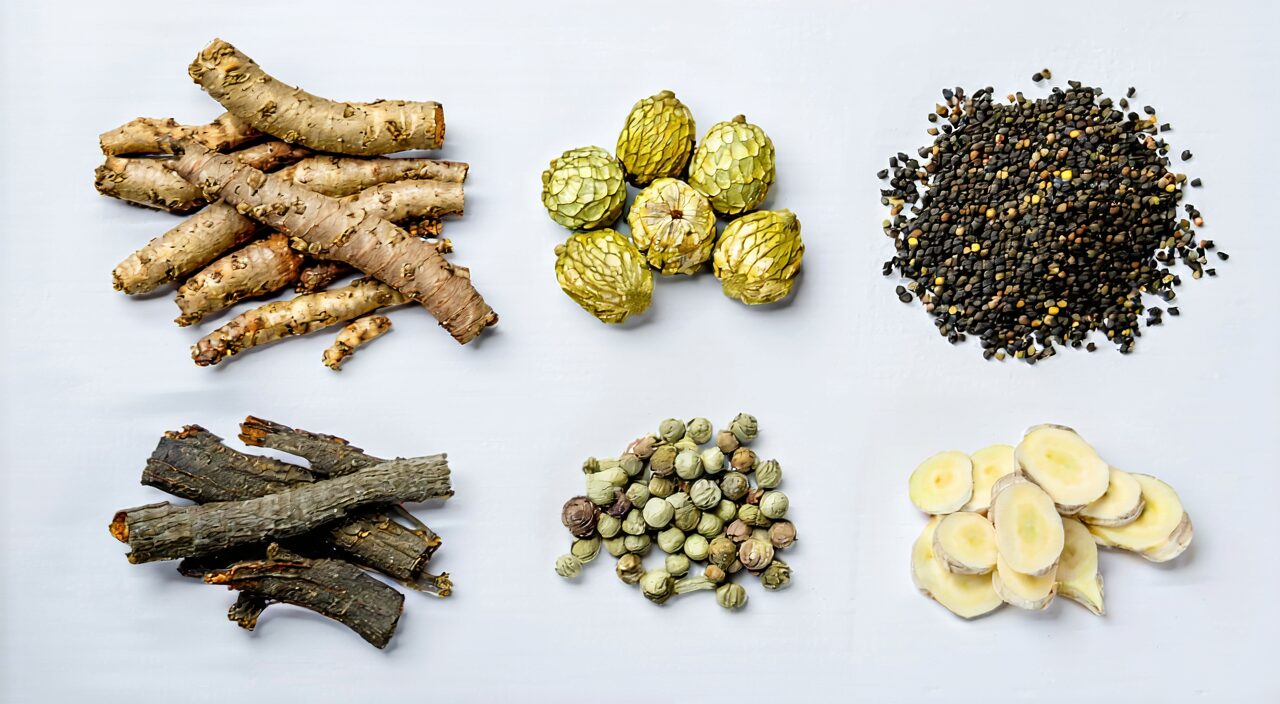 The six herbs of Liuwei Dihuang Wan