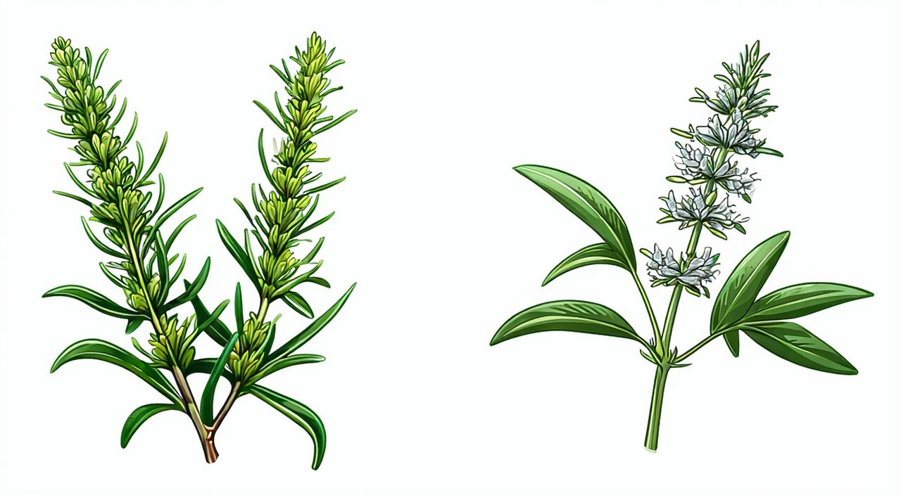 Comparison of Qing Hao and Yin Chen plant forms; Qing Hao leaf lobes are comparatively wider, Yin Chen seedling leaves are fine and covered with fuzz