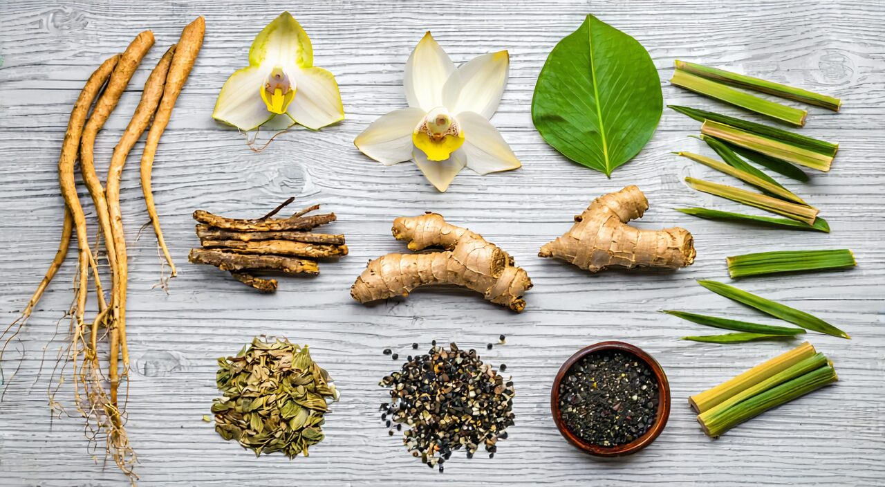 American ginseng, Dendrobium, Ophiopogon and other herbs in Qing Shu Yi Qi Tang.