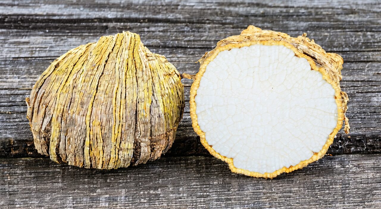 Comparison of unprocessed Chinese yam and polished Chinese yam