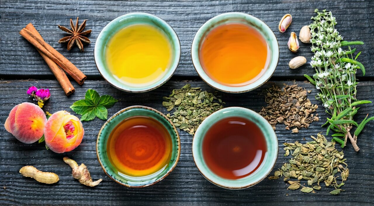 Different decoctions and herbs illustrating the distinctions between formulas