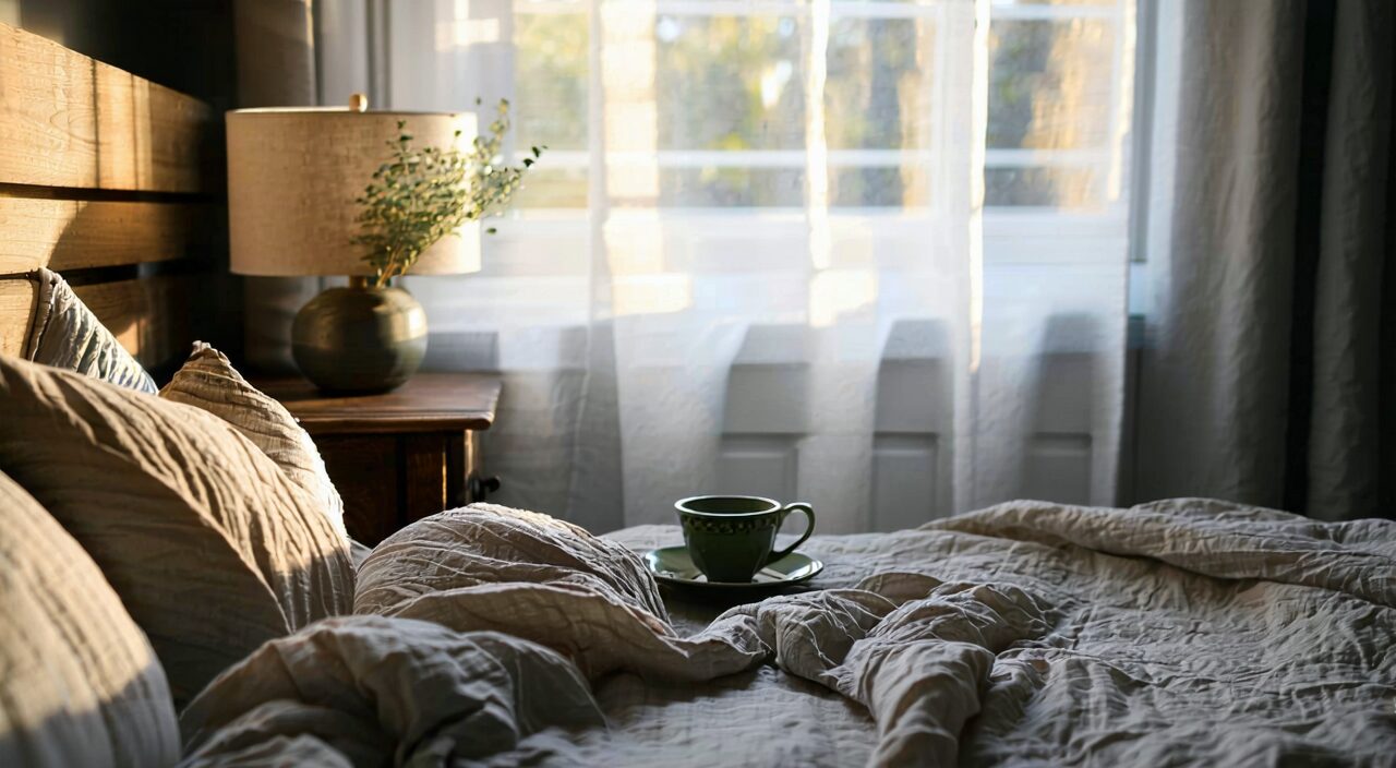 Illustration of a quiet sleep-aiding environment