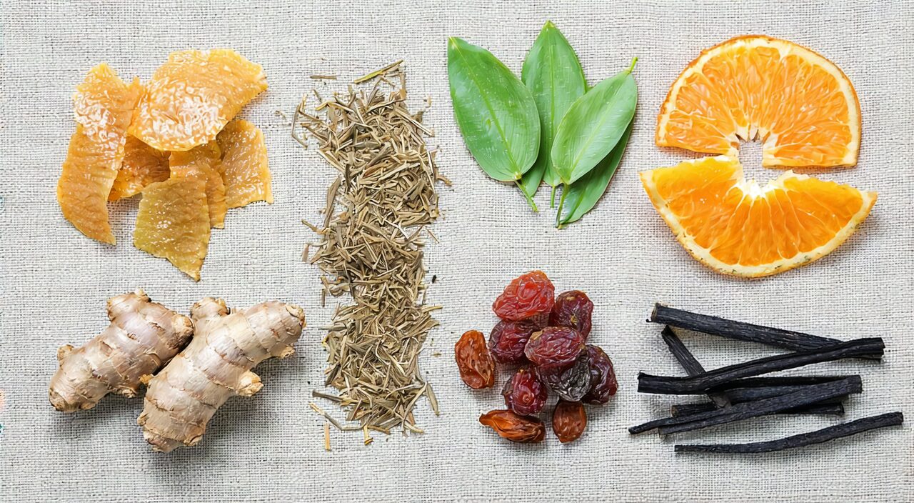 Common herbs in Wendan Tang composition displayed