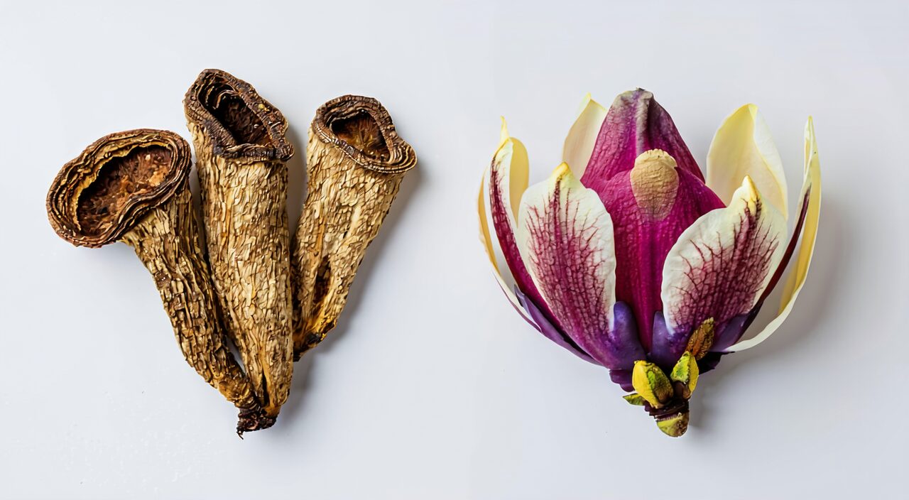 Comparison of Xi Xin root and Xin Yi flower bud