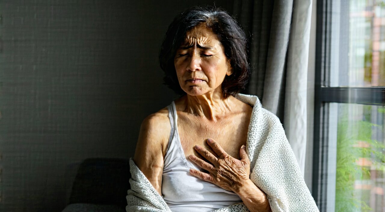 A woman experiencing discomfort from alternating chills and fever with chest and hypochondriac fullness