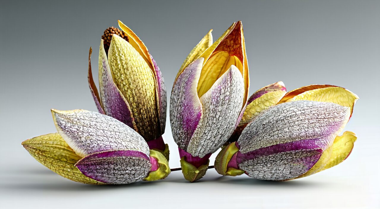 Appearance and fuzz detail of Xin Yi flower bud