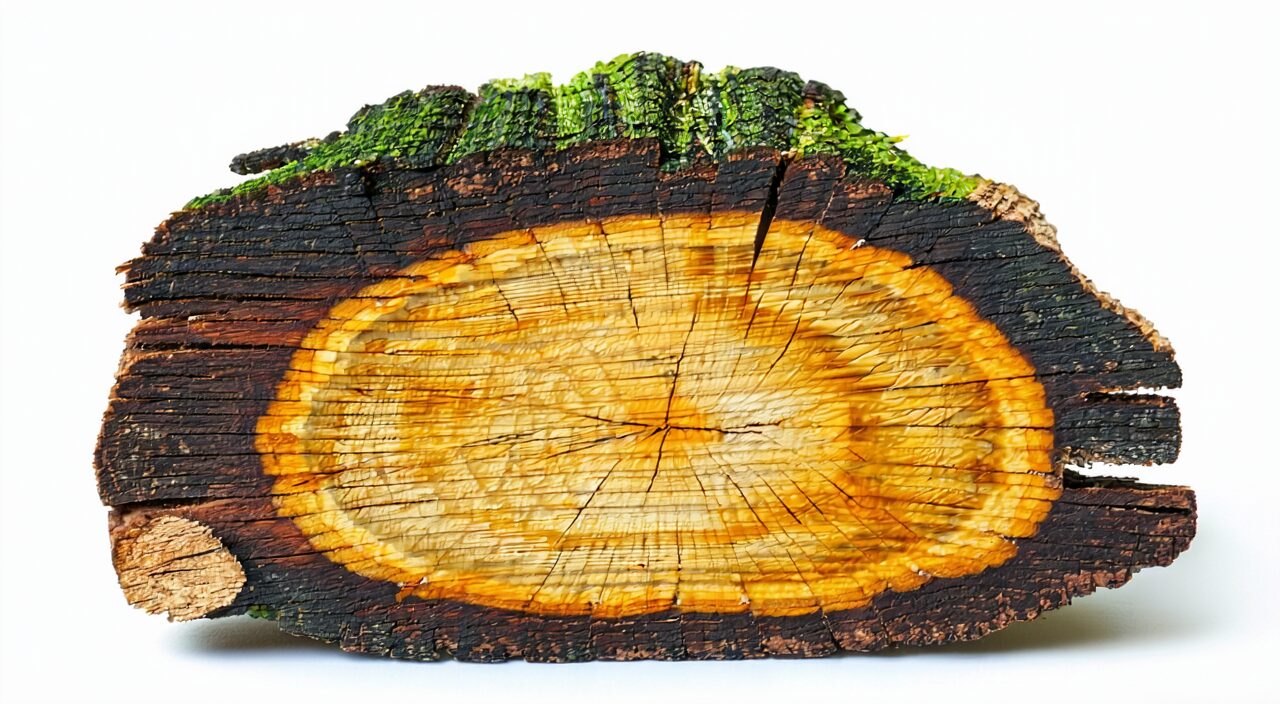 Close-up of teasel root cross-section