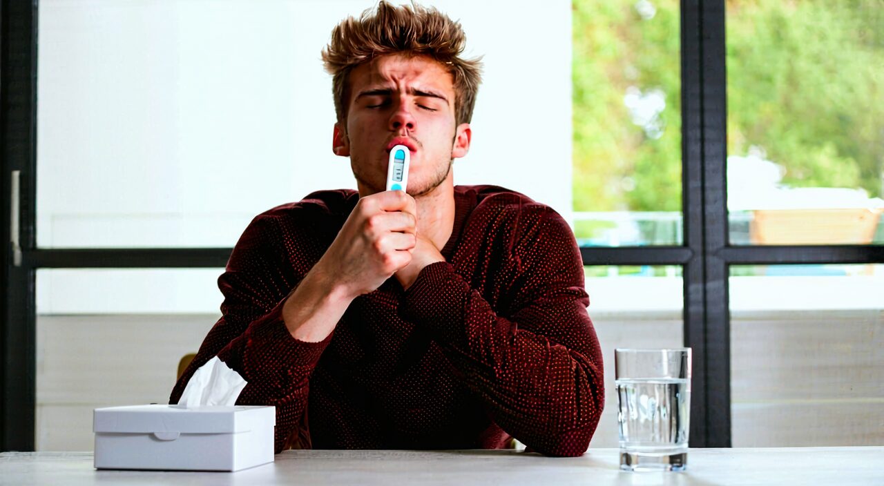 A man with fever and sore throat, corresponding to Yin Qiao San suitable presentations