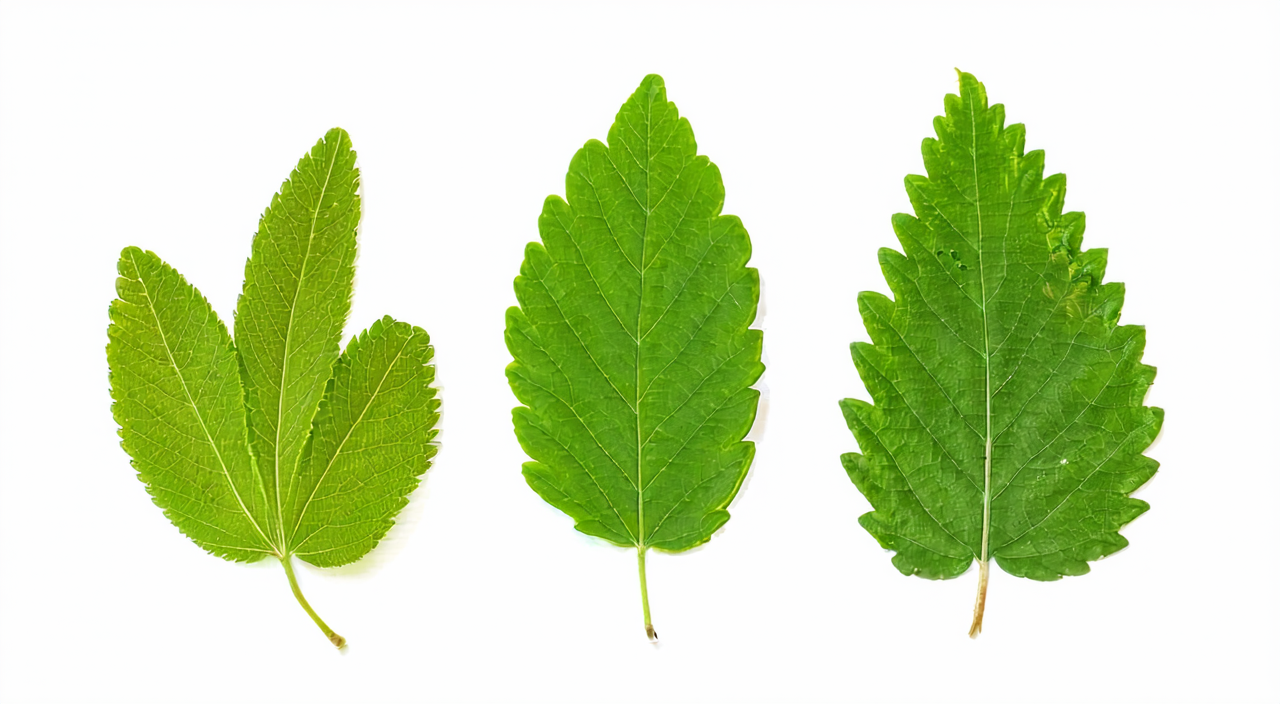 Leaf comparison of mugwort leaf, sweet wormwood, and motherwort