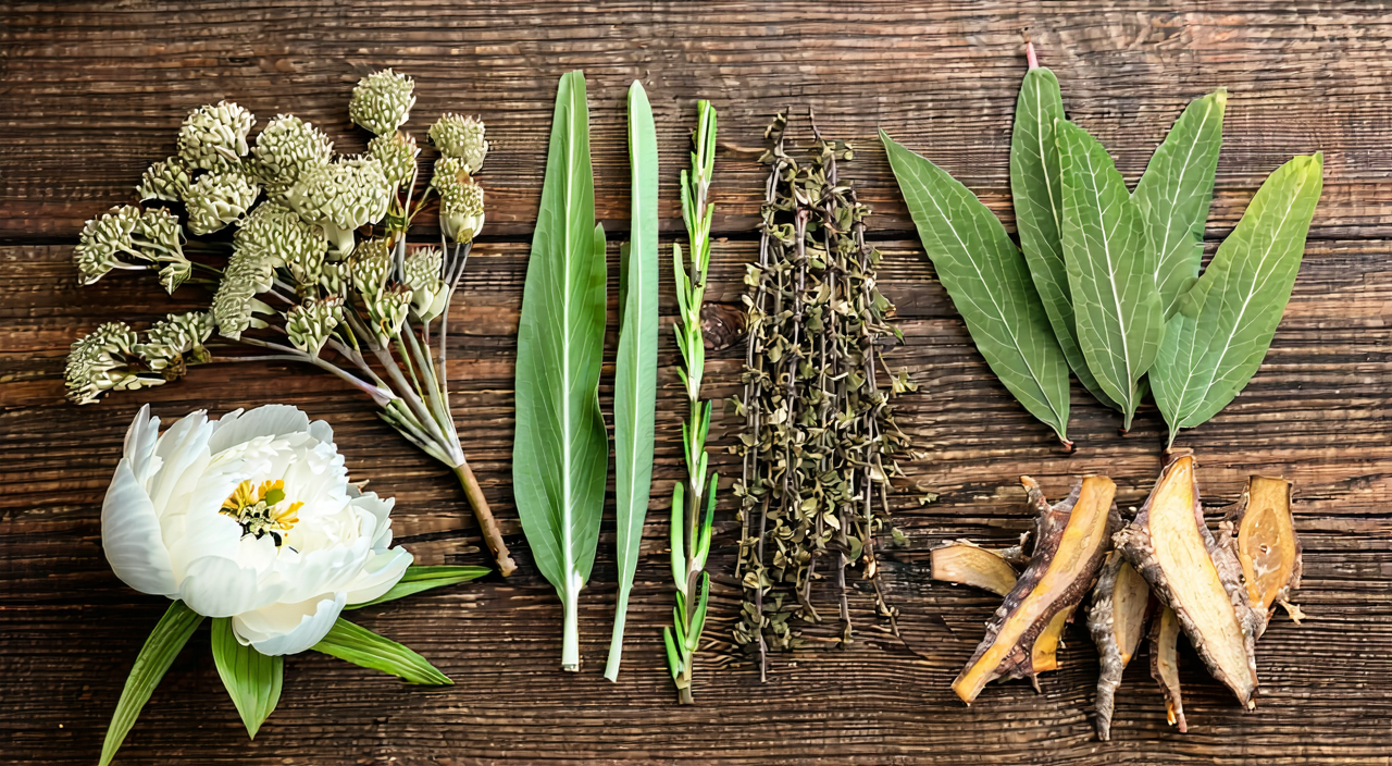 Common herb combinations containing mugwort leaf