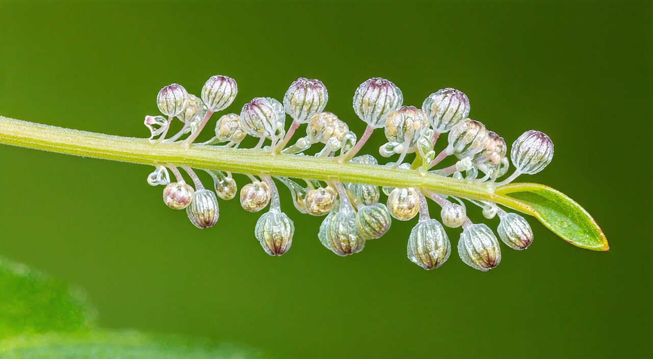Close-up of Polygonum aviculare stem nodes, membranous stipules, and small flowers in leaf axils