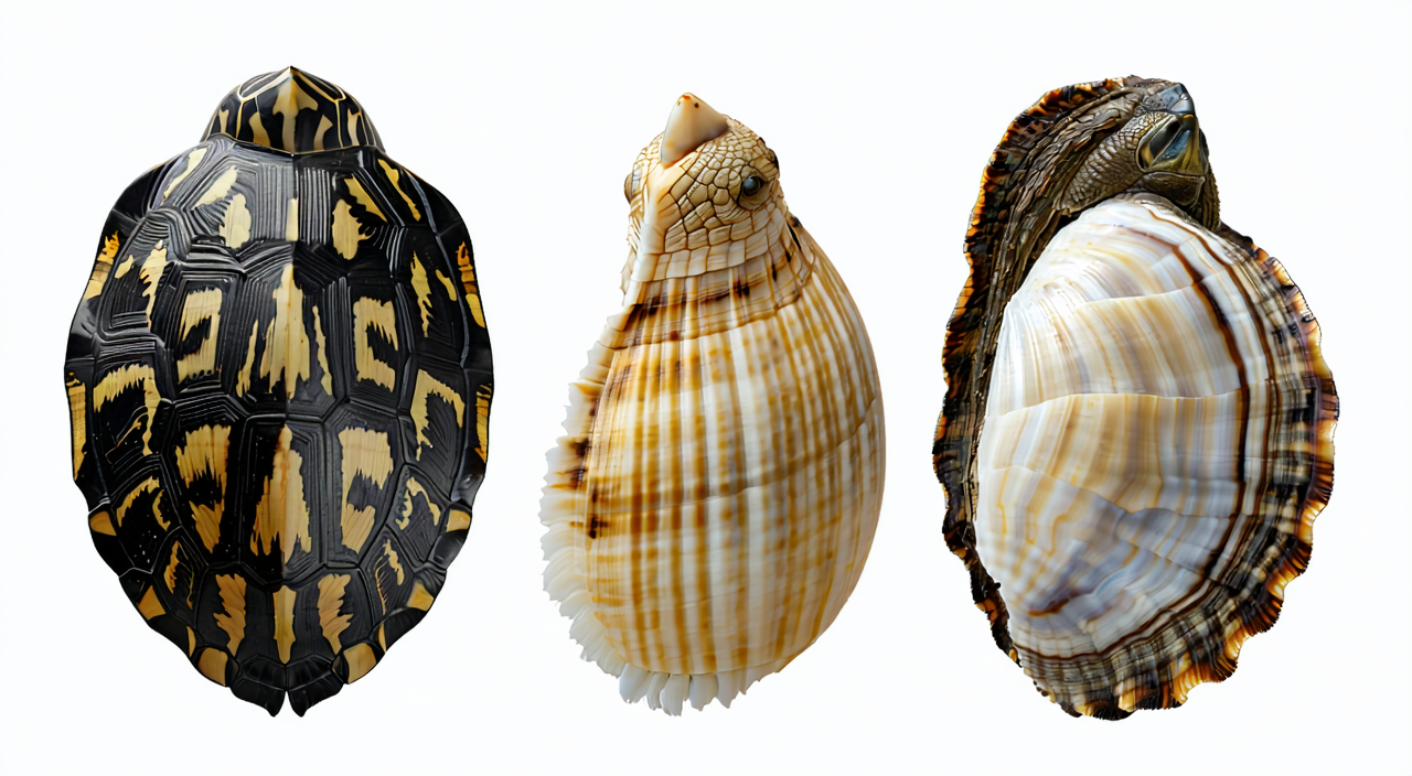 Comparison of Biejia, turtle shell, and oyster shell