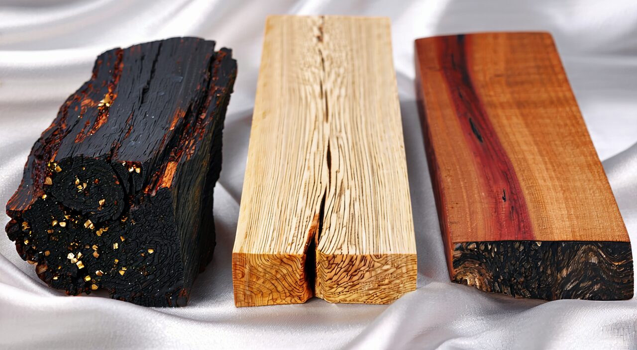 Comparison of agarwood, sandalwood, and rosewood wood