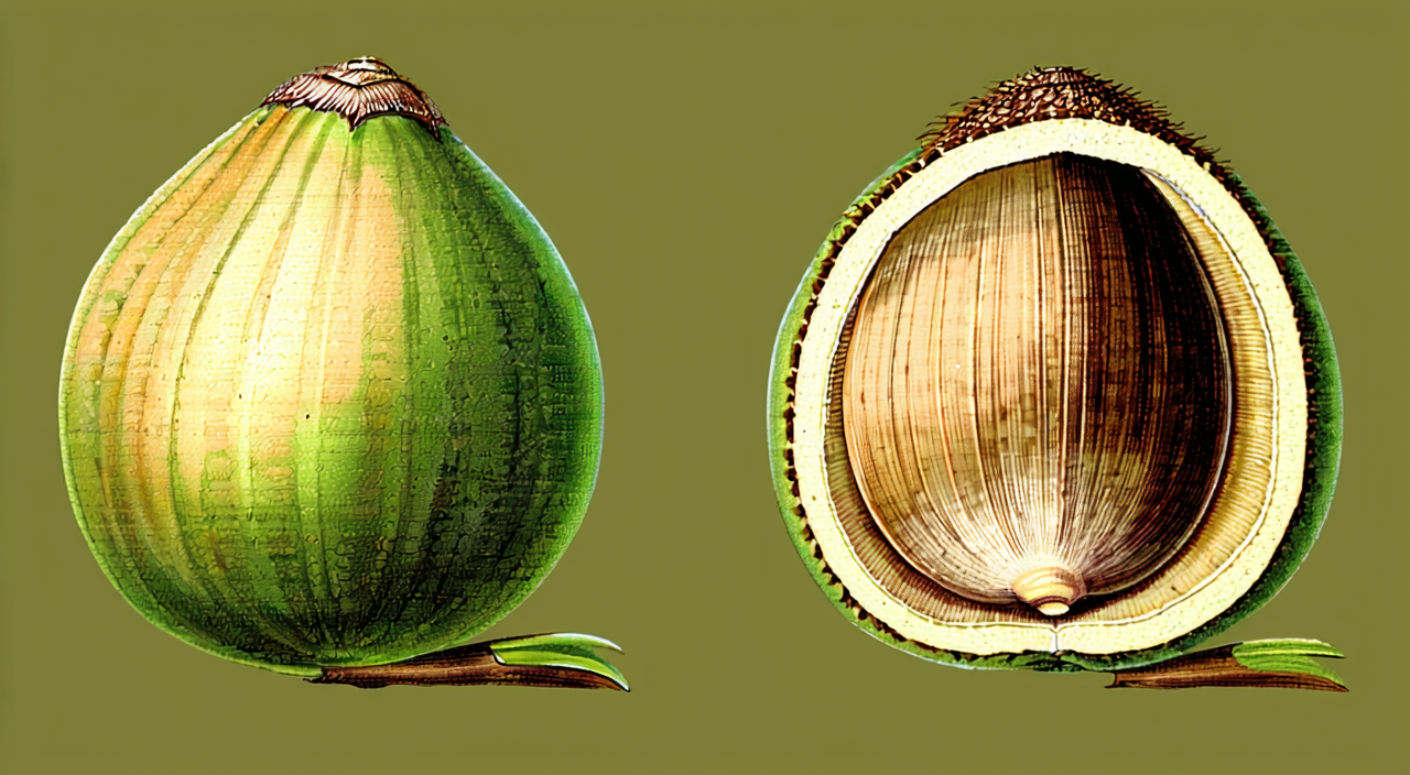 Comparison of the areca nut peel and inner seed structures