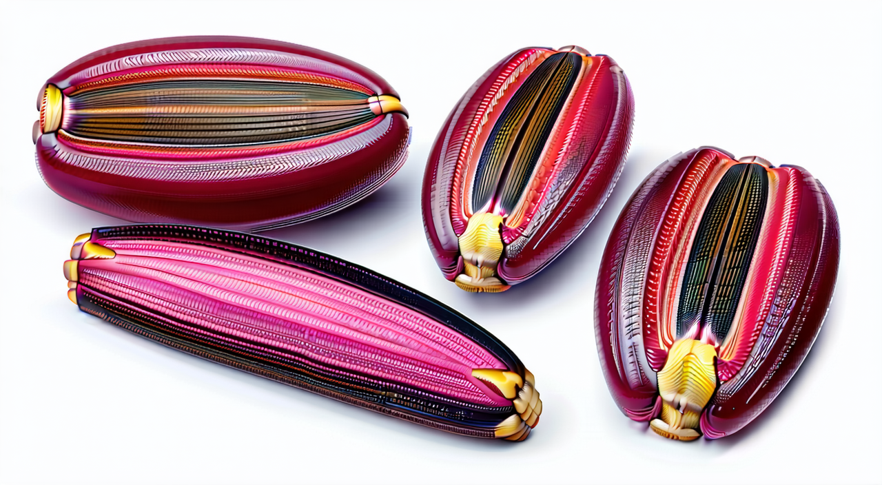 The shape, color, and long hilum of mature sword bean seeds