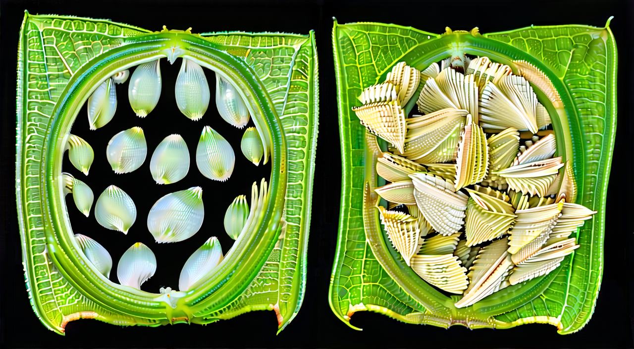 Comparison of mature sword bean pods and the dried seeds used medicinally