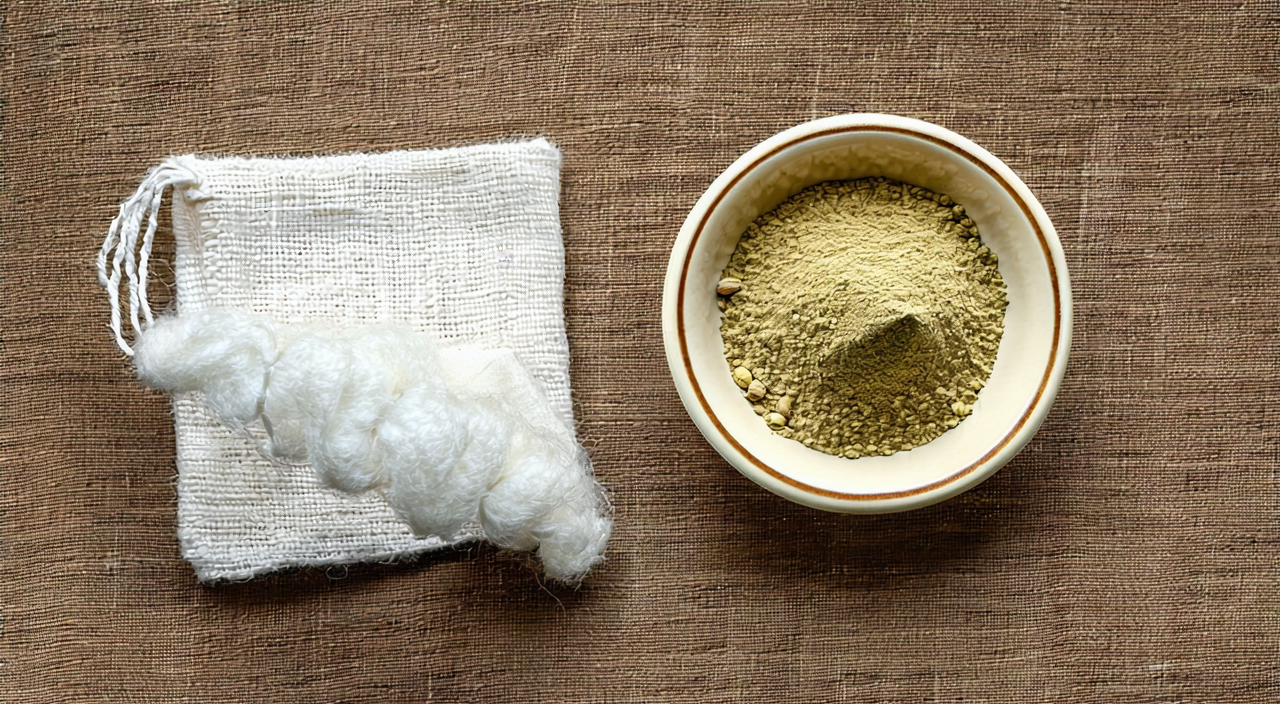 Di Yu powder and clean gauze, hinting at traditional external application with safety as the top priority