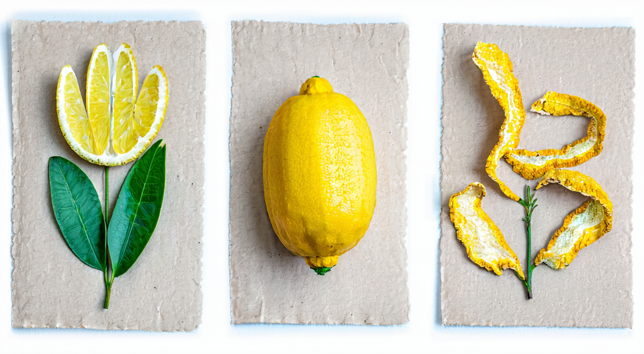 Comparison of the forms of Buddha's hand, finger citron, and aged citrus peel