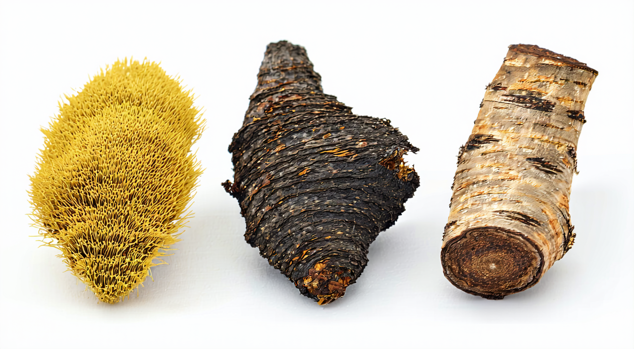 Comparison of Gou Ji, Drynaria rhizome, and Dipsacus root