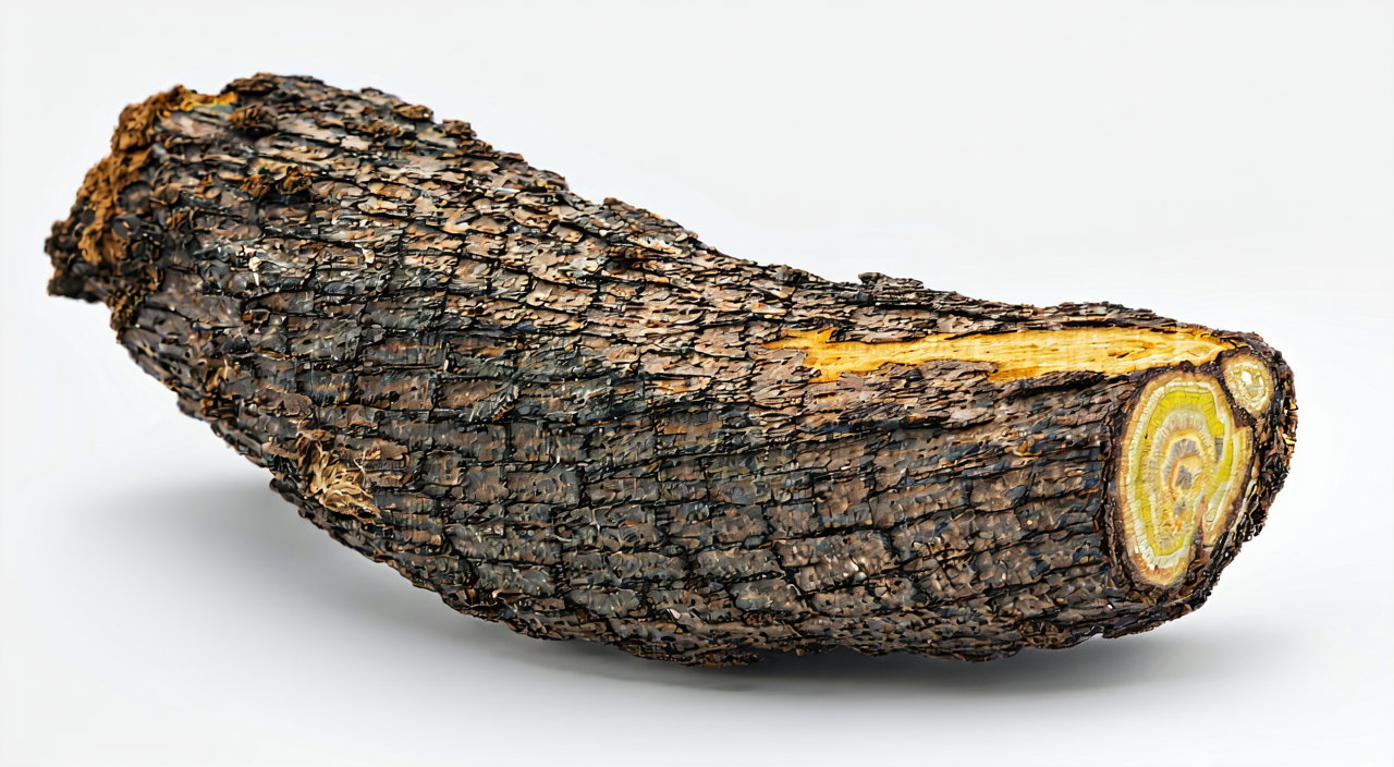 Surface scales and cross-section features of Gusuibu rhizome