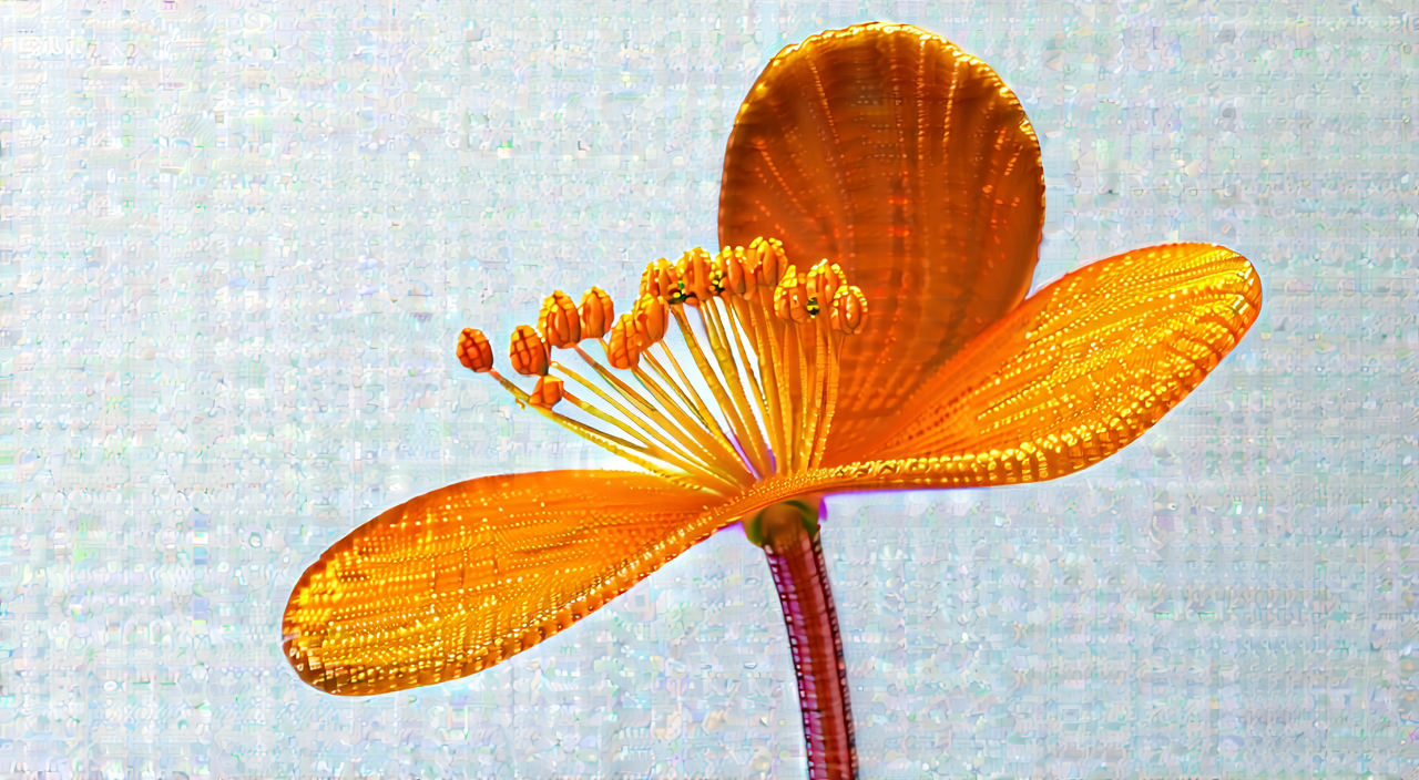 展示橙黄色花朵和层叠萼片结构的金莲花