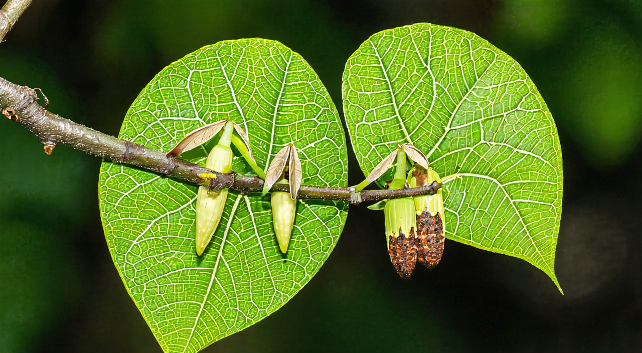 Lei Gong Teng leaves, three-winged capsule, and reddish-brown root bark features