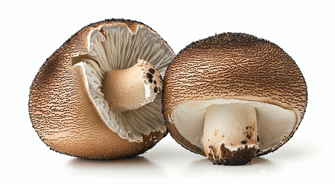 Spherical fruiting body of Ma Bo and its internal spore powder