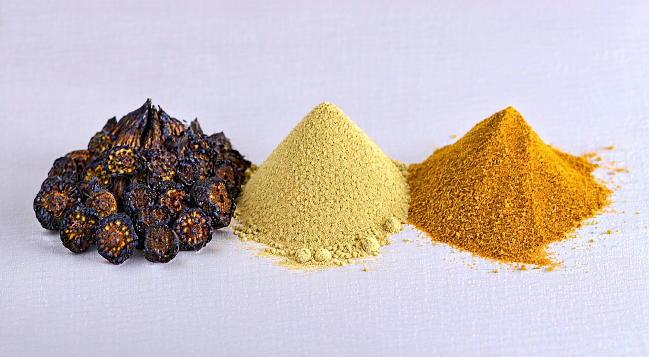 Comparison of powders of Ma Bo, Hai Jin Sha, and Pu Huang