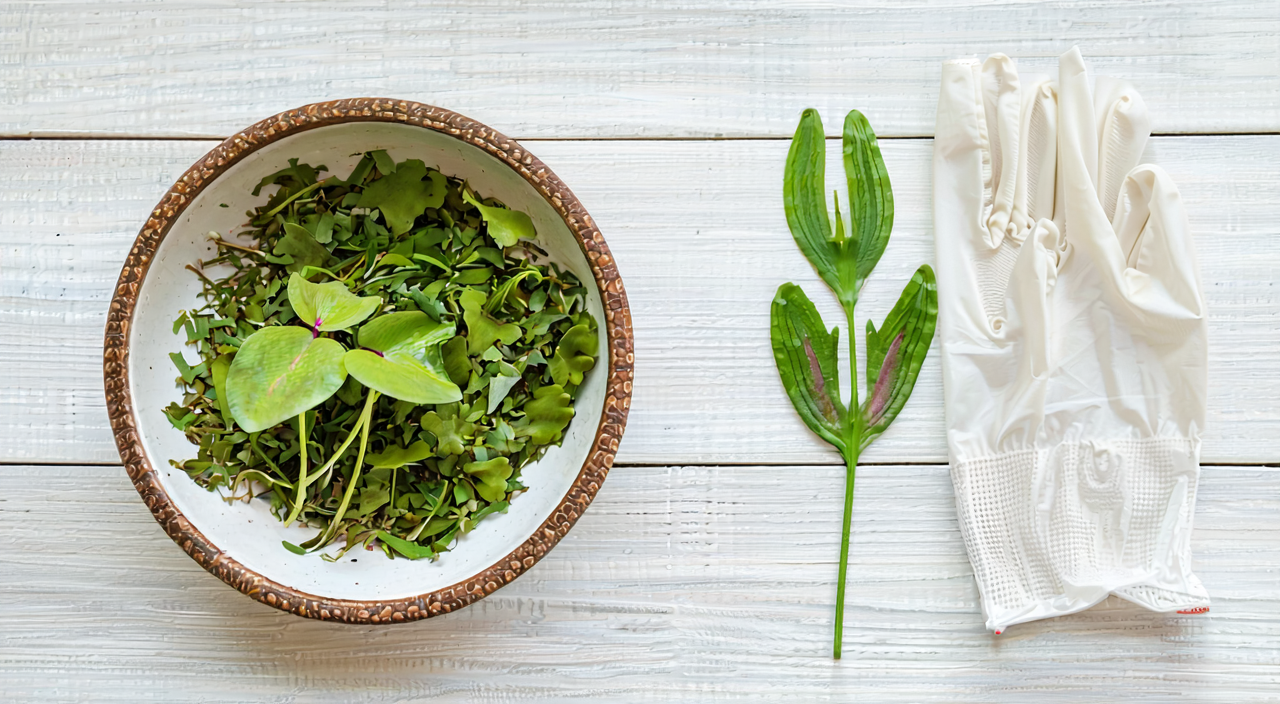 Proper identification and hygienic handling of medicinal purslane