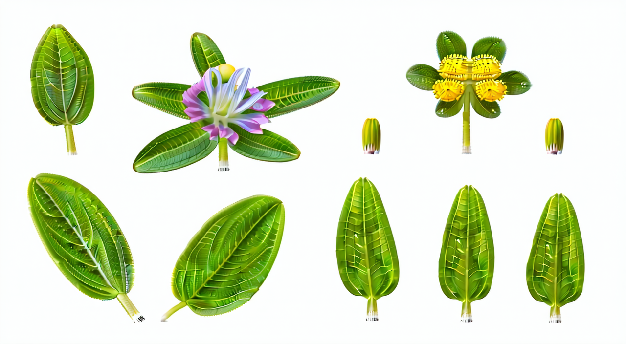 Characteristics of the stems, leaves, and pale purple flower heads of Ma Lan Cao