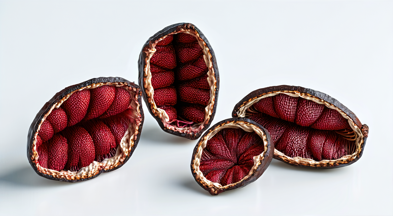 Dried prepared slices of nearly ripe Chinese medicinal Mu Gua fruit
