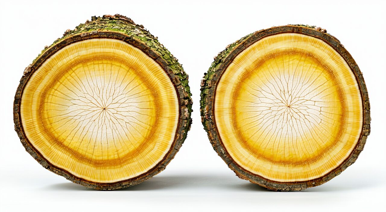 Radial texture and pith of the cross-section of Mutong stem