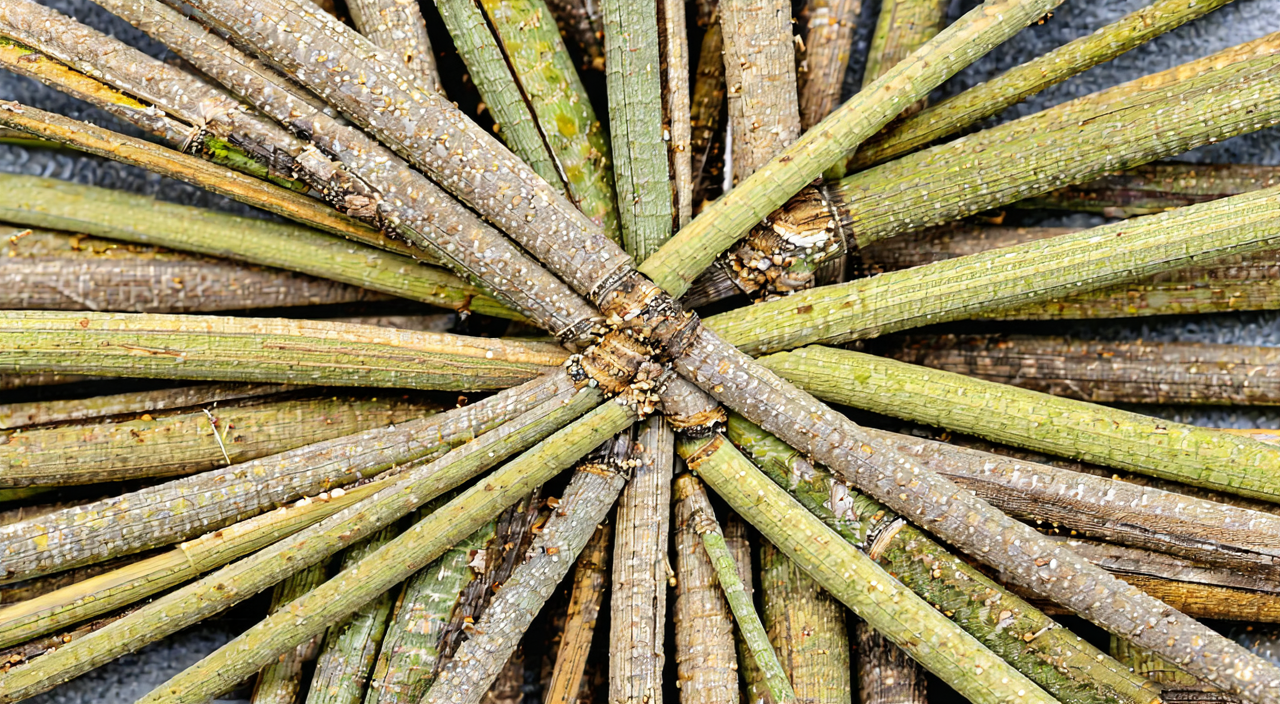 Qing Feng Teng vine stem appearance and cross-section