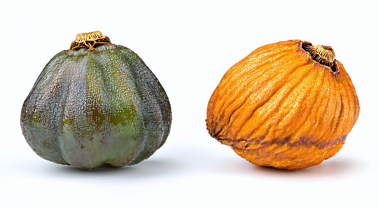 Qing Pi on the left and Chen Pi on the right, showing a clear contrast in color and texture.