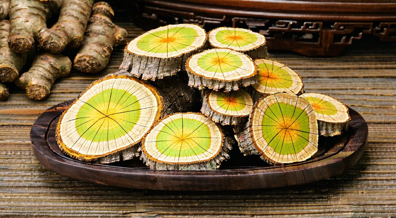 She Gan dried rhizome slices, yellow cut surface